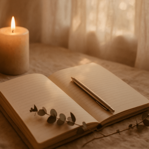 sacred-journaling-with-candle-and-pen