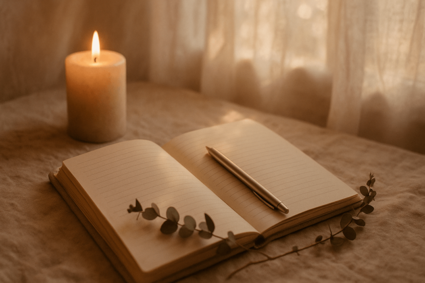 sacred-journaling-with-candle-and-pen