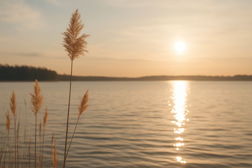 Golden-reeds-calm-lake